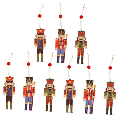 RORPOIR 9pezzi Pupazzi Schiaccianoci di Natale Decorazioni da Appendere Ciondoli Forma di Schiaccianoci per Scene Natalizie e Decorazioni per Feste di Festival
