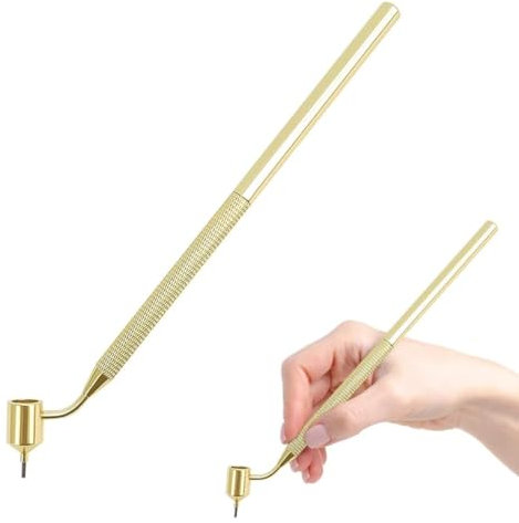 NHQZ 5mm Fine Line Precision Touch Up Peinture Stylo Détaillant Fluide Écrivain Applicateur de Peinture Portable Dessin Stylo Or Construction Pointe Inclinée pour Rock Chips Scratch Repair