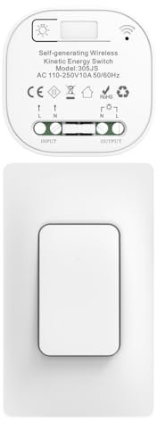 Cerhot funk lichtschalt funkschalt 230v funk lichtschalter ohne batterie set lichtschalter funk wireless light switch funkschalter batterielos funktaster funk-wandschalter für lichter (US 1Gang 1V1 a)
