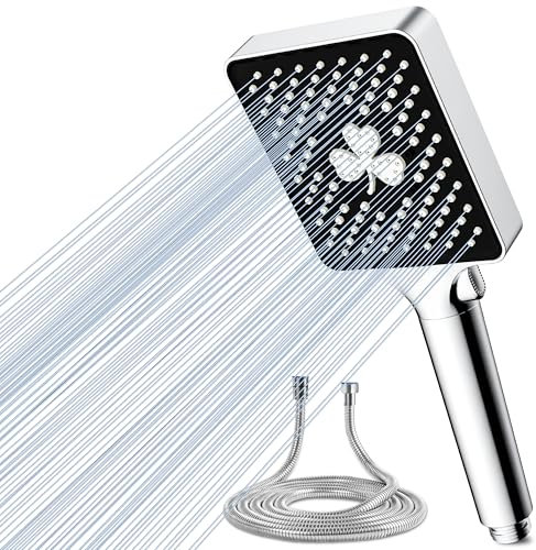 Magichome Duschkopf mit Schlauch, Hochdruck Handbrause Duschkopf Groß mit 6 Strahlarten 1,5M Duschschlauch mit Duschkopf Regendusche Duschbrause