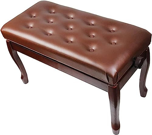 Genuine Leather Duet Piano Bench with Hydraulic Lift for Teachers and Children