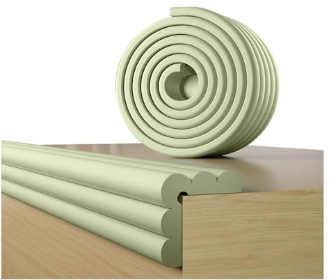Kantenschutz Kinder,Tischkantenschutz Baby 200cm x 8cm – Selbstklebender Schaumstoff-Schutz für breite Tischkanten – Sicherer Halt durch Power Tape, extra weich(Matcha Grün)