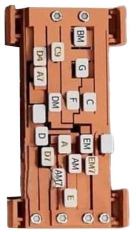 Boddceto Guitar Learning Aid Tool Guitar Chord Trainer Guitar Practice Aid Teaching Learning System for Guitar Beginner Brown