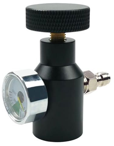 TopHomer Schnellaufblasgelenk mit 3000PSI-Messgerät Druckluft-Füllstation Fernschalter CO2-Tankadapter für Schnorchel-Tauchsysteme(A)