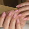 Stick on Nails - 24pcs Pink Press on Nails - Short Square Fake Nails with Glue - 12sizes Natural Young Color Glossy Full Cover Acrylic Nail for Women Girls Daily Wear