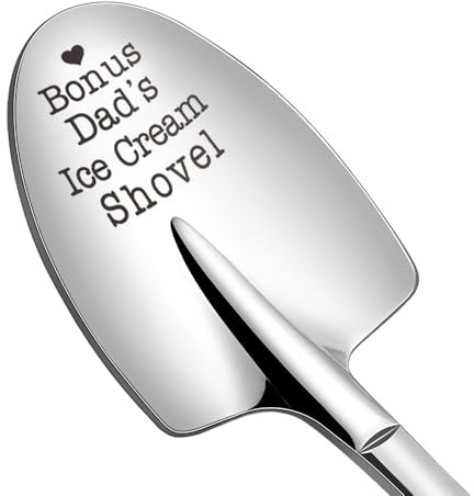 Bonus Dad Fathers Day Gift for Stepdad Step Dad Birthday Gifts for Dad Daddy Ice Cream Lover Gifts for Stepdaddy Dad Ice Cream Shovel Spoon Gift for Papa Retirement Gifts for Dad Ice Cream Spoon
