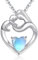 Muttertagsgeschenk für Mama, Halskette Frauen Sterling Silber 925 Anhänger, Mutter Herz Opal Schmuck, Geburtstagsgeschenk Geschenke Zum Valentinstag Weihnachtsgeschenke für Mother Gifts Mom
