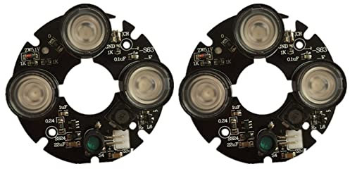 Xiniy 2X 3 Tableau IR LED Projecteur Infrarouge 3X IR LED Planche pour CCTV Cameras Vision Nocturne (Diametre de 53mm)