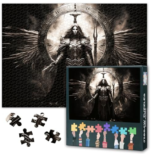 Dark Series Puzzles für Erwachsene 1000 Teile, Holy Paladin 1000 Teile Puzzle, Impossible Jigsaw Puzzles für Erwachsene, 19,5 x 27,5 Zoll27,5 Zoll