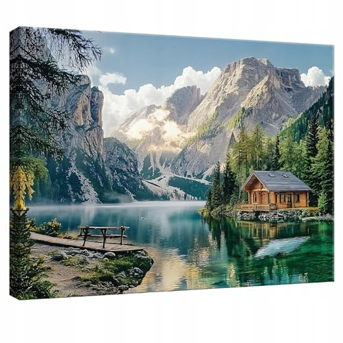 WallArena Leinwand Bilder 100x70 cm | Berge Gebirge, Leinwandbilder, Bild auf leinwand, Format: 100x70 cm (BxH) - einteilig auf Canvas Leinwand. Das