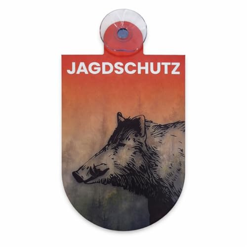 JÄGER/JAGDSCHUTZ Schild Saugnapf Auto Aufkleber (Jagdschutz Orange)