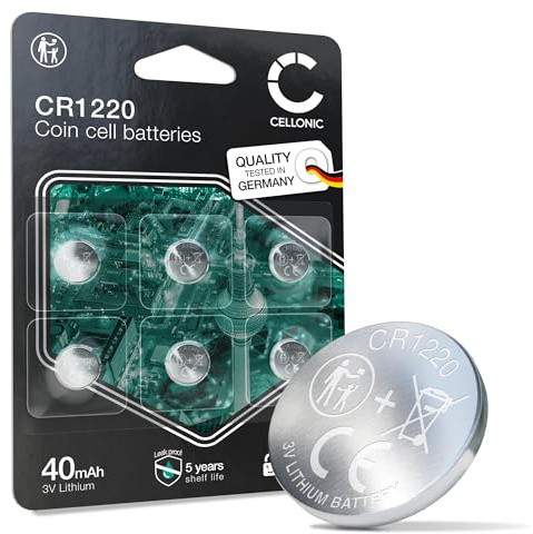 CELLONIC CR1220 Knopfbatterie Sensoren- 6X | (Lithium, 40mAh, 3V)