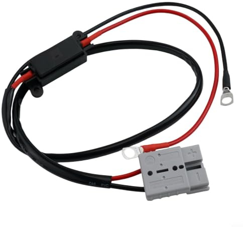 50A Quick Disconnect Connector Kit with 40A Fuse - Silver Plated Copper Terminals for RV Boat for atv Winch - 600V Gray Housing 2.5mm² Cable