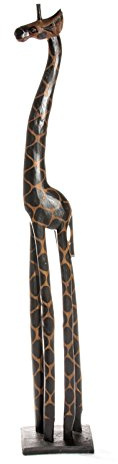 150cm Holz Giraffe Holzgiraffe Deko Afrika Style Handarbeit Fair Trade Dunkel Schlicht