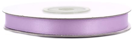 Doppelseitiges Satinband 6mm x 20m Rolle - FARBAUSWAHL in 6/10/25/38mm - farbecht & waschbar - Schleifenband für Hochzeit - Geschenkband zum Verpacken Dekorieren Basteln - Flieder 462H