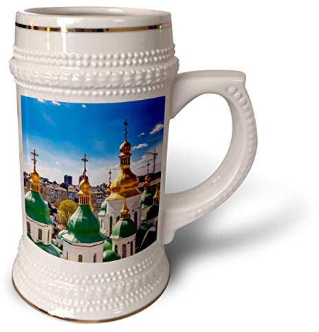 3dRose Heilige Sofia Kathedrale und Stadtlandschaft, Sofiy-Platz, Kiev, Ukraine. - Stein-Tasse, 510 ml (stn_257338_1), 625 ml, Weiß