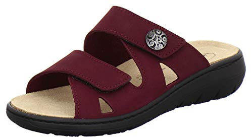 AFS-Schuhe 2808, komfortable Damen-Pantoletten aus Leder, praktische Arbeitsschuhe mit Wechselfußbett, Bequeme Hausschuhe