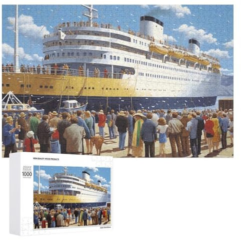 Jigsaw Puzzles - Titanic Cruise Ship- 1000 Pieces Jigsaw Puzzle Challenging and Stimulating Puzzle Game Wall Art Unique Gift, Style-3