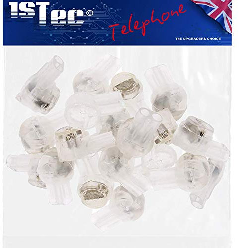 1STec 25 x Genuine BT 2 Wire 8A External Internal Waterproof Gel Filled Crimp Connectors for Joining Solid Core Telephone or Alarm Cable Connecting Block Repairs Splice or Join Phone Wires 25 Pack