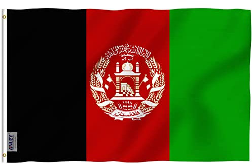 ANLEY Fly Breeze 3x5 Fuß Afghanistan Flagge - Lebendige Farbe und UV-Lichtechtheit - Leinwandkopf und doppelt genäht - Republik Afghanistan Flaggen Polyester mit Messingösen 3 X 5 FT