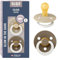 BIBS Colour Glow Schnuller 2er-Pack, BPA-frei. Leuchtet im Dunkeln, Kirschform Nippel. Naturkautschuk/Latex, Hergestellt in Dänemark. Größe 1 | 0+ Monate | 2-Pack, Vanilla NIGHT/Dark Oak NIGHT