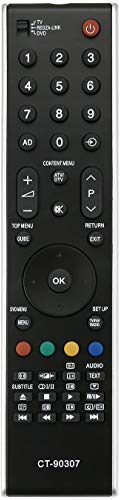 VINABTY CT-90307 CT90307 Télécommande de Remplacement Compatible avec Toshiba LCD TV 19AV505DG 32XV505D 42CV505D 32AV555DG 32AV565DG 42AV504D 19AV505D 32AV555DB 19AV505DG 32XV505DB 42RV555D 32CV505D