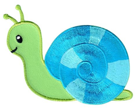 PatchMommy Schnecke Patch Aufnäher Applikation zum Aufbügeln Bügelbild - für Kleidung Jeans Jacken Kinder Baby