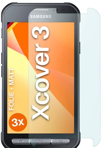moex FlexProtect matte Schutzfolie für Samsung Galaxy Xcover 3 Displayschutz Folie matt gegen Reflexionen, Anti Reflex Handyfolie mit Sonnenschutz, Kompatibel mit jeder Handyhülle, 3 Stück