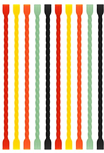 Gesipor 10 PCS 6-Inch Silicone Cable Ties - Reusable Rubber Twist Ties Bendable Cable Ties for Bundling and Holding, All Purpose Cord Tie for Indoor and Outdoor (5 Colors)