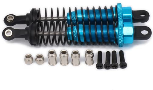 RCAWD Verstellbarer Stoßdämpfer aus Aluminiumlegierung, 80 mm, für RC-Auto, 1/16 Buggy, LKW, Hpi, Hsp, Losi, Axial, Tamiya Redcat (blau).