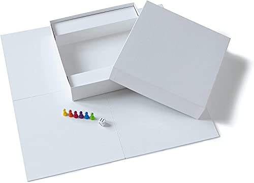 Spieltz Kreativset Brettspiel Selber Machen: Leer (Spielbrett + Box) + Zubehör (Großes Blanko Spielbrett + Basic für 6 Personen)