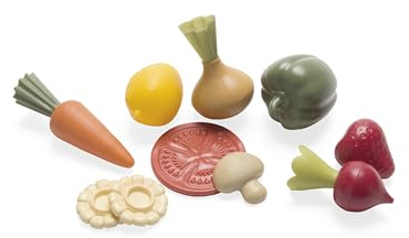 Dantoy - Green Garden - Obst und Gemüse - 10 Teile in hübschen Geeignet ab 3 Jahren - Lebensmittel-Rollenspielset für Kinder - Rollenspiel - Essen vorgeben - Hergestellt in Dänemark
