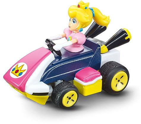 Carrera RC Mario Kart Mini RC Peach I Für Kinder und Erwachsene, Jungs & Mädchen I Einzigartige Original Lizenz I Sofortiger Fahrspaß mit Ready to Run I Authentisches Mario Kart Erlebnis