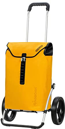 ANDERSEN Einkaufstrolley - Royal Shopper Ortlieb gelb 49 L Handwagen, wasserdicht, wetterfest, Aluminium, klappbar, leise Räder