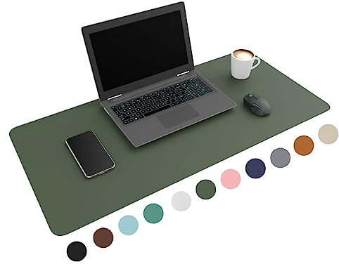 WURK [80 cm x 40 cm] Sous-main en cuir PU de qualité supérieure - grand sous-main - tapis de souris XXL - sous-couche antidérapante (vert)