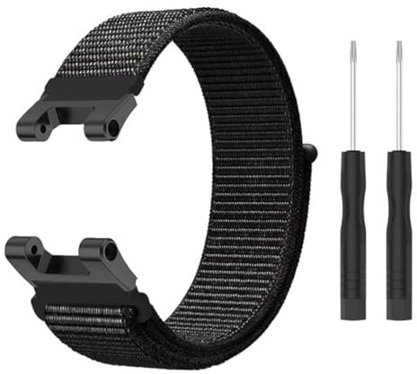 Niboow Armband Kompatibel mit Amazfit T-Rex/T-Rex Pro, Männer und Frauen Nylon Solo Loop Einstellbar Klettverschluss Ersatzband Armbänder Kompatibel mit Amazfit T-Rex/T-Rex Pro - Schwarz