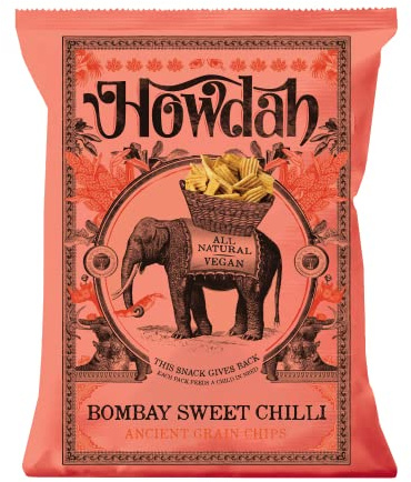 Howdah Snacks - Indian Crisps (Bombay Sweet Chilli, Regular Bag - Single)