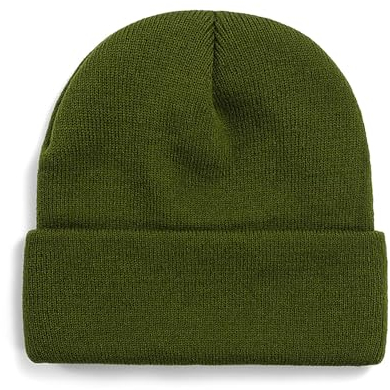 ANEWISH Unisex Warme Beanie Strickmütze,Wintermütze für Damen und Herren,Feinstrick Mütze,Doppelt Gestrickt Bunte Hüte - Grün