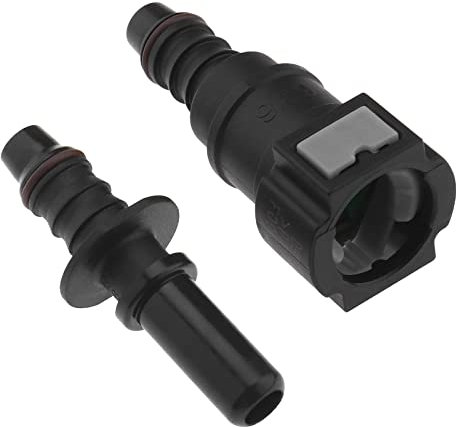 Be In Your Mind 2Pcs Fuel Pipe Connector Straight Female Fuel Line Connector Car Fuel Line Hose Pipe Coupler Adapter Accessories 55.5mmx23.5mm Black