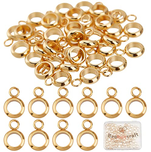 Beebeecraft 100 Pz/Scatola Ganci Gancio 18K Placcato Oro Anello Perline Gancio Ciondola Connettore Maglie con 1.8mm per Bracciale Collana Gioielli Forniture