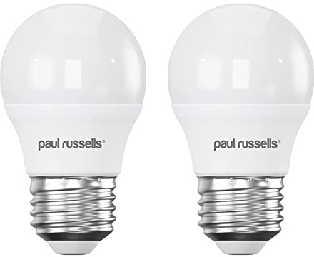 paul russells LED Golf Ball – Dimmable Edison Screw Light, 5.5W 470LM E27 G45 LED Bulbs, 40w Equivalent, 6500K Daylight, Dimmer ES Energy Saving Ceiling Lightsbulbs, 2 Pack