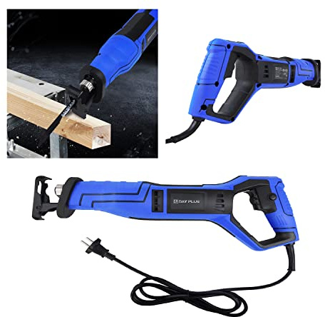 Corded Reciprocating Saw, Electric Saw Variable Speed 900W, Tool Free Blade Change, Self-Locking Speed Button, Wood Metal Cutting, Tree Pruning, 5 Saw Blades and 2 Carbon Brushes Included