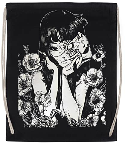 Tomie Junji Ito Einzigartige Kunst Schwarzer Wiederverwendbarer Sportbeutel Aus Baumwolle