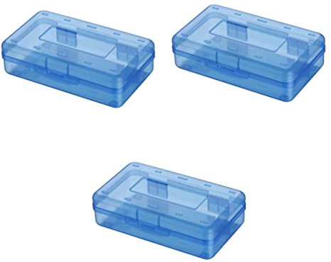 ULTECHNOVO 3st Mäppchen Schreibwarenkoffer Aus Kunststoff Stift-Organizer-etui Aufbewahrungsetui Für Bleistifte Stift-organizerbox Stapelbares Stiftetui Plastik Stifthalter Tragbar Schüler