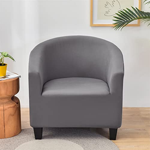 Morbuy Sesselhussen 1 Sitz, Stretch Sesselbezug Universal Sesselschoner Elastisch Sesselüberwurf Sofahusse mit Armlehnen für Clubsessel Loungesessel Cocktailsessel (dunkelgrau)