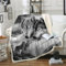 WONGS BEDDING Kuscheldecke Flauschig Sherpa Decke 3D Wolf Kinder Fleecedecke Wohndecke Grau Warm Sofaüberwurf Decke Sofadecke Couchdecke Tagesdecke für Bett & Sofa, 130x150 cm