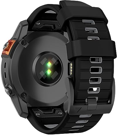 MYSNBKN 26mm Quick Fit Armband für Fenix 8 51mm/Fenix 7X Pro/Fenix 7X/Fenix 6X/Fenix 6X Pro/Fenix 5X/Fenix 5X Plus/Fenix 3/3 HR, weiches Silikon Ersatzband