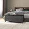 Homgoday Sitzbank mit Stauraum und Kissen Betttruhe Sitztruhe Truhenbank Aufbewahrungsbox Bettbank Flurbank für Flur Schlafzimmer Wohnzimmer Bett Grau 105x40x45cm Holzwerkstoff