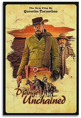 VZRSQZK Django Unchained Filmposter, dekoratives Gemälde, Leinwand-Wandposter und Kunstdruck, modernes Familienschlafzimmer-Dekor-Poster, 20 x 30 cm