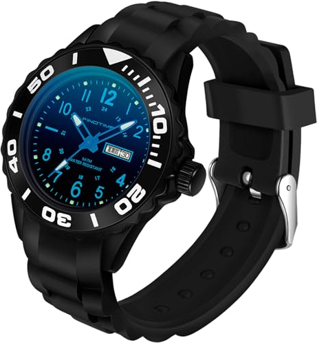 findtime wasserdichte Damen Uhr für Frauen Mädchen Studenten Candy Farbe Silikonband 24 Stunden mit Sekundenzeiger Farbiges Arabische Ziffern Analog Schwarz Quarzuhr mit Datum Woche